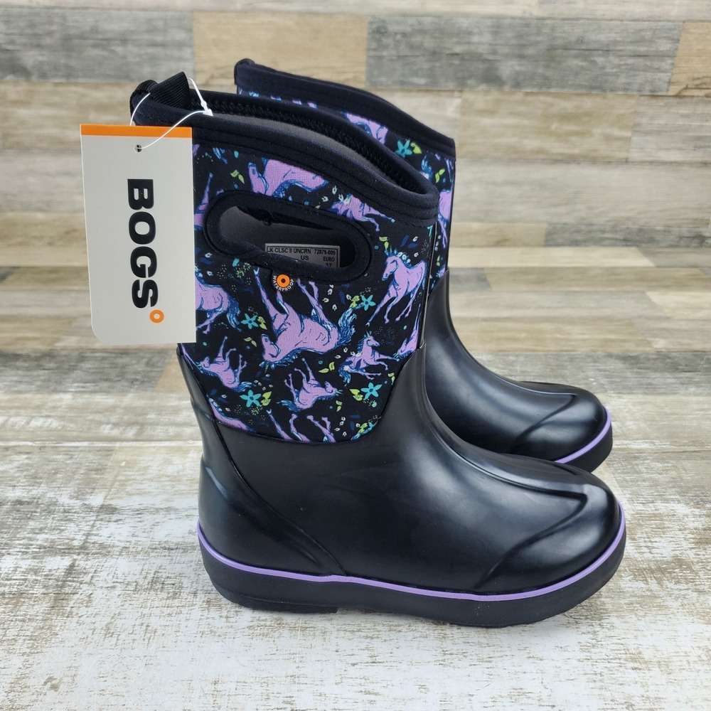 Bogs Classic II Unicorn Awesome Kids Waterproof Boots Sz 6 Vibrant Purple Rubber